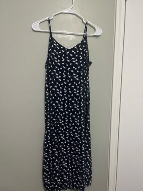 Old Navy Navy Floral Slip Maxi Dress